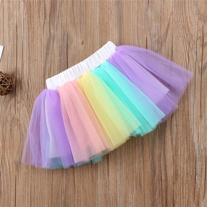 Lovely Baby Girls Mesh Pleated Skirts Kids Baby Girl Princess Dancewear Tulle Skirt Ballet Party Costume - ebowsos