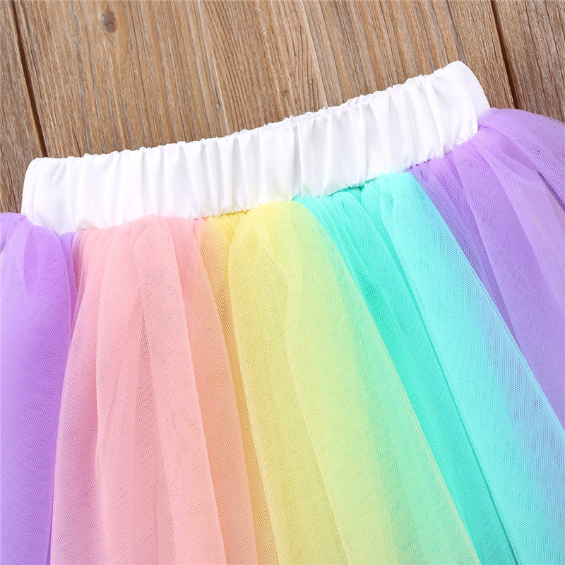 Lovely Baby Girls Mesh Pleated Skirts Kids Baby Girl Princess Dancewear Tulle Skirt Ballet Party Costume - ebowsos