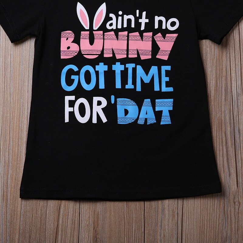 Lovely Bunny Baby Boy Girl Kids Summer Top T-shirt  Letter Casual Short Sleeve T-shirt Cotton T-shirt Tee Tops - ebowsos