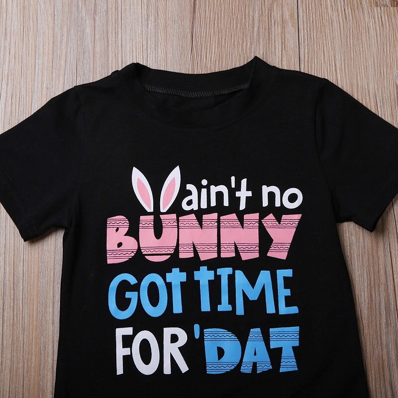 Lovely Bunny Baby Boy Girl Kids Summer Top T-shirt  Letter Casual Short Sleeve T-shirt Cotton T-shirt Tee Tops - ebowsos