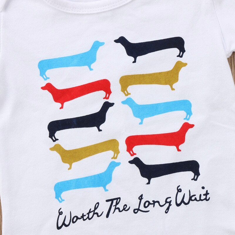 Lovely Dog Summer Children Clothing Cartoon Boys Girls Infant Toddler Newborn Headband Jumpsuit Bodysuit Outfits - ebowsos