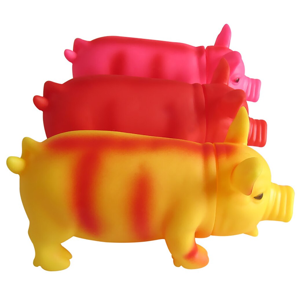 Lovely Environmental Protection Dog Squeaky Toy Cute Pig Interactive Dog Toy Pet Play Toy For Puppies Teething Random Color-ebowsos