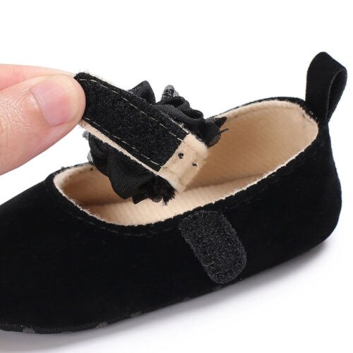 Lovely Floral Baby Newborn Toddler Girl Crib Shoes Pram Soft Sole Prewalker Anti-slip Baby Shoes 0-18M - ebowsos