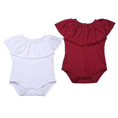 Lovely Newborn Baby Girls Cotton  Jumpsuit Bodysuit Clothes Outfits 0-2T - ebowsos