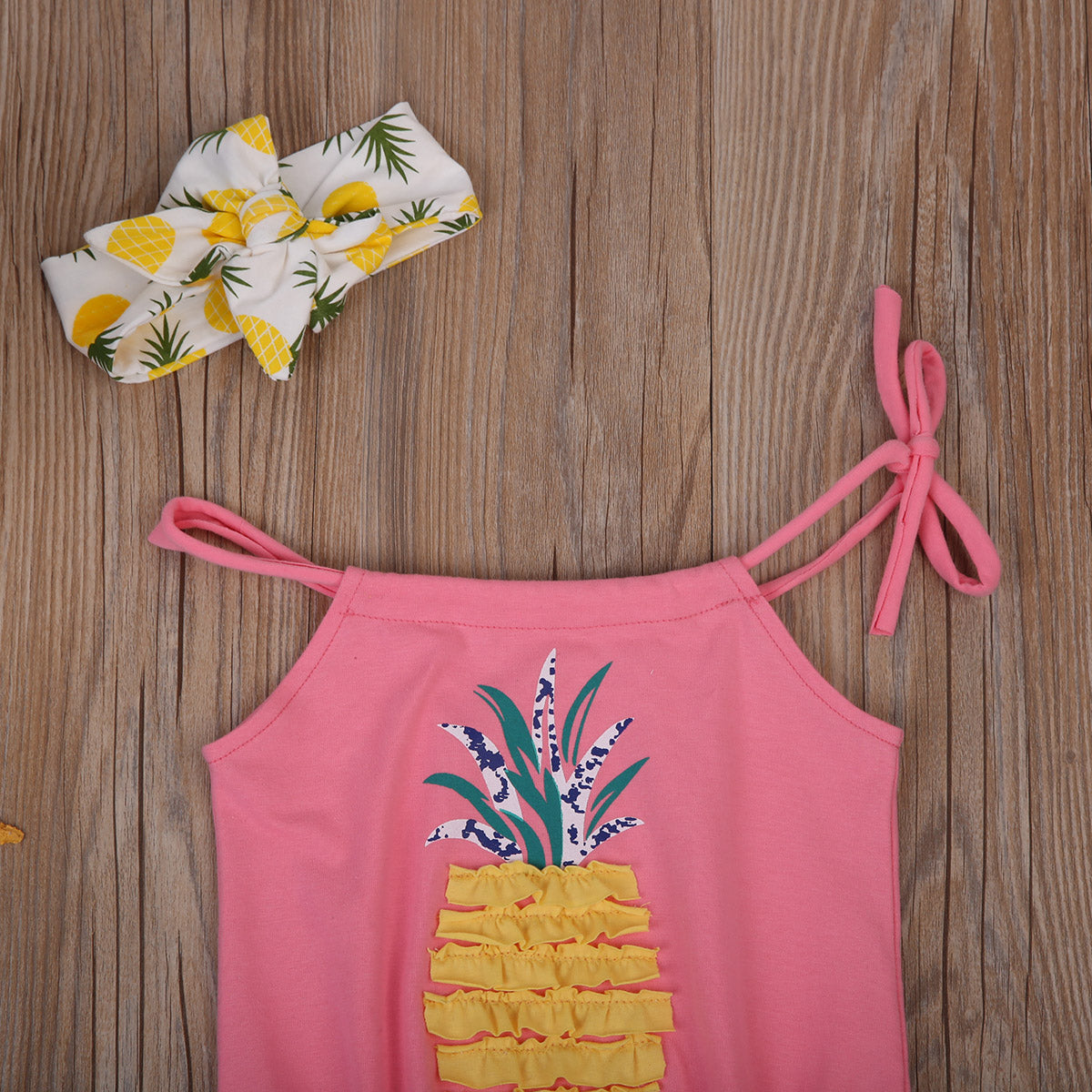 Lovely Newborn Baby Girls Sleeveless Cartton Pineapple Jumpsuit Bodysuit Outfits Clothes Sunsuit 0-24M - ebowsos