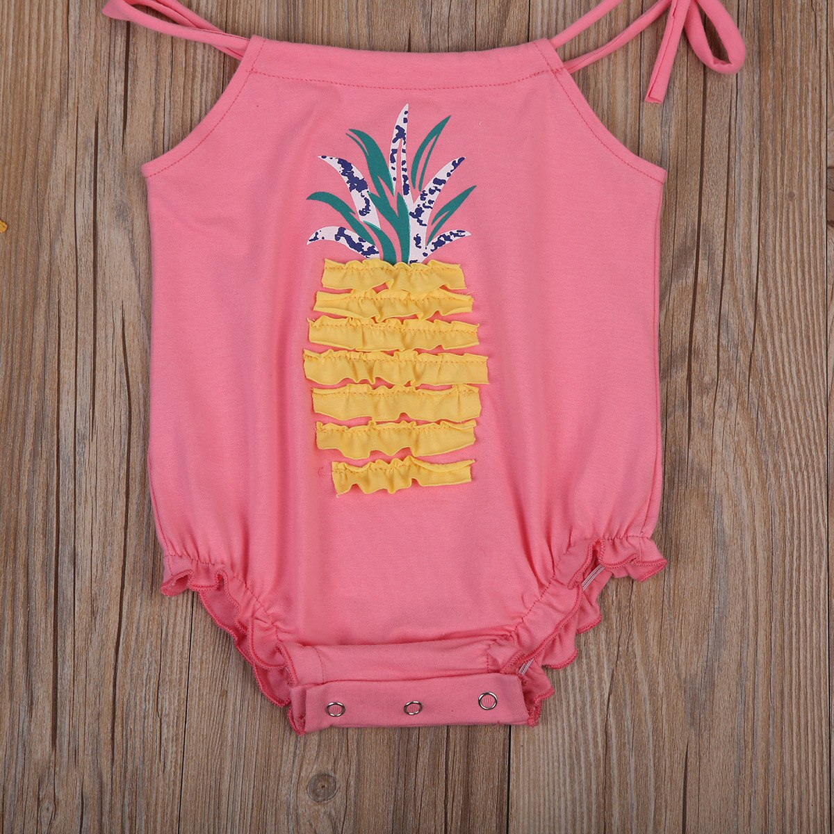 Lovely Newborn Baby Girls Sleeveless Cartton Pineapple Jumpsuit Bodysuit Outfits Clothes Sunsuit 0-24M - ebowsos