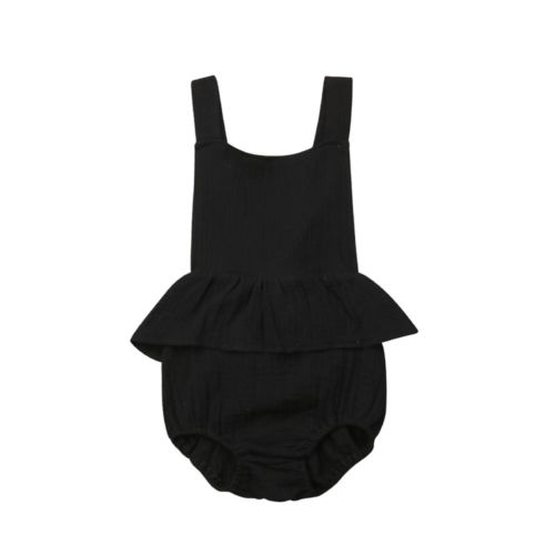 Lovely Newborn Infant Baby Girls Bow-knot Backless Romper Jumpsuit Cotton Outfit - ebowsos