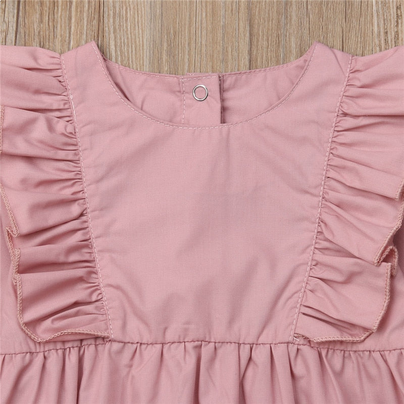 Lovely Newborn Infant Baby Girls Long Sleeves Ruffles Romper Jumpsuit Bodysuit Outfit - ebowsos