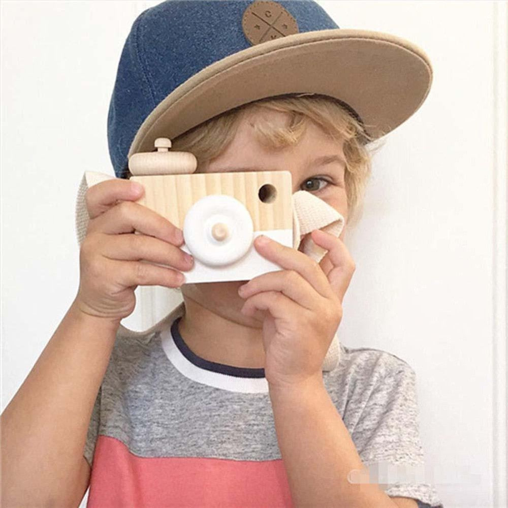 Lovely Wooden Camera Toy Kid Creative Neck Photography Prop Decor Child Festival Gift Baby Educational Toys Dropshipping-ebowsos