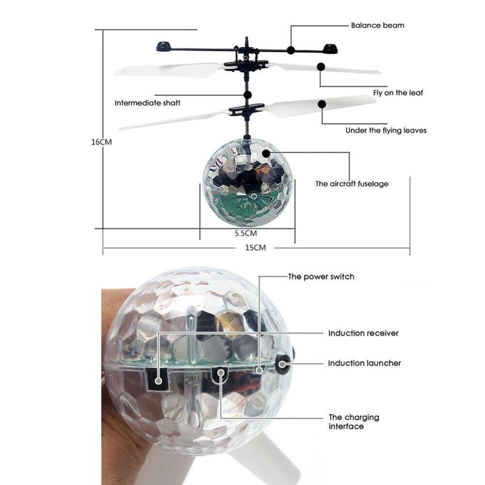 Luminous RC Flying Ball Toys Mini Flying Ball Hand Remote Control Helicopter Drone Infrared Induction Aircraft Toy For Kid-ebowsos