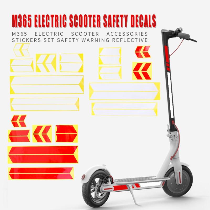 M365 Electric Scooter Skateboard Stickers Set Night Safety Reflective Paper Improving Night Safety Decorate Decals 330x80x1mm-ebowsos