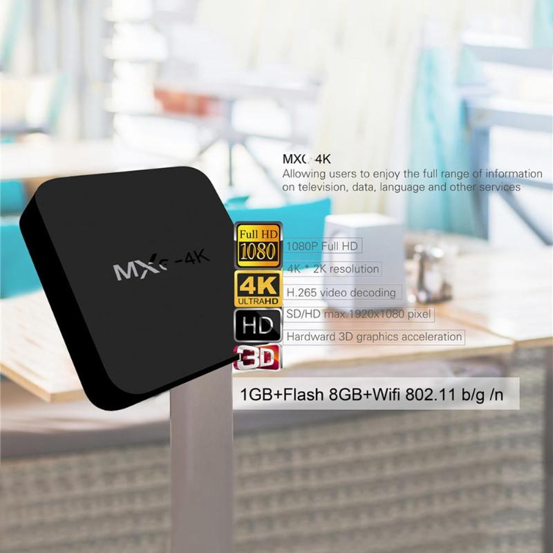 MXQ 4K Android 7.1 Smart TV Box Rockchip RK3229 Quad Core 1G+8G 2.4G WIFI DLNA Set-top Box Media Player High Quality Accessory - ebowsos