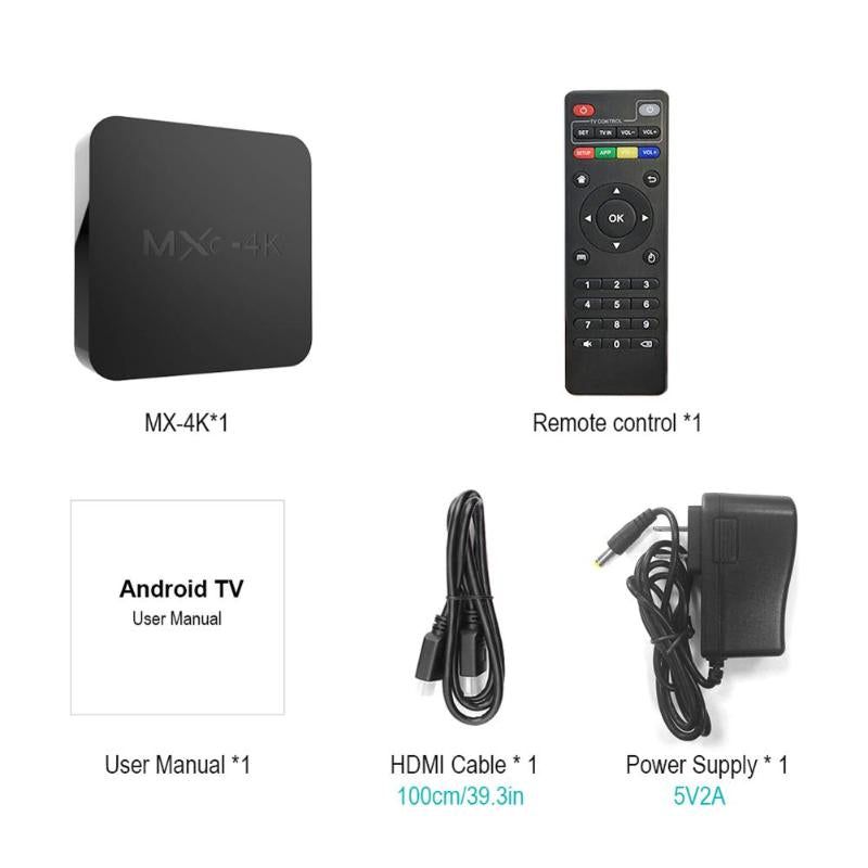 MXQ 4K Android 7.1 Smart TV Box Rockchip RK3229 Quad Core 1G+8G 2.4G WIFI DLNA Set-top Box Media Player High Quality Accessory - ebowsos