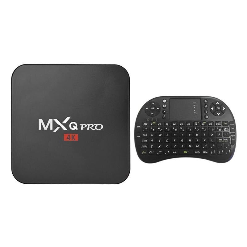 MXQ Pro Android 7.1 Amlogic S905 Quad Core 1+8G Smart TV Box DDR3 3D Set-top Box Media Player+Keyboard Smart TV Box High Quality - ebowsos