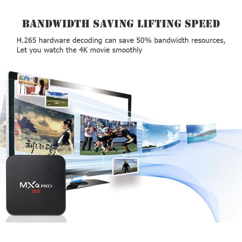 MXQ Pro Android 7.1 Amlogic S905 Quad Core 1+8G Smart TV Box DDR3 3D Set-top Box Media Player+Keyboard Smart TV Box High Quality - ebowsos