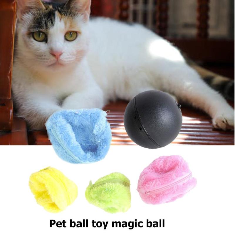 Magic Roller Ball Toys Nontoxic Safe Automatic Activation Automatic Ball Chew Plush Floor Clean Toys for Pet Ball Supplies - ebowsos