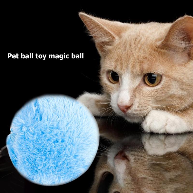 Magic Roller Ball Toys Nontoxic Safe Automatic Activation Automatic Ball Chew Plush Floor Clean Toys for Pet Ball Supplies - ebowsos