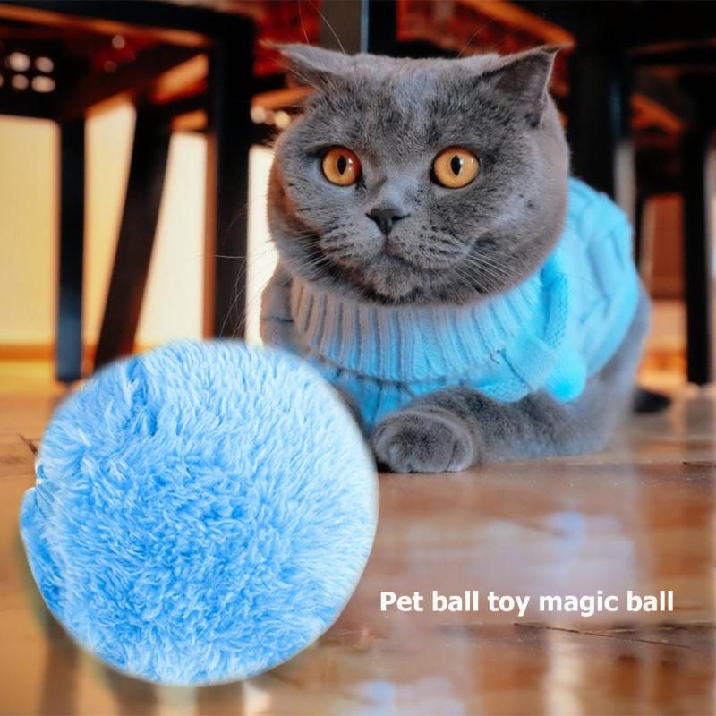 Magic Roller Ball Toys Nontoxic Safe Automatic Activation Automatic Ball Chew Plush Floor Clean Toys for Pet Ball Supplies - ebowsos