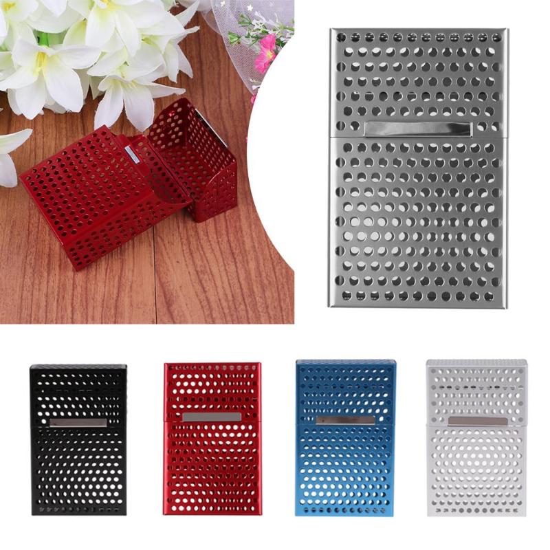 Magnetic Aluminum Alloy Hollow 20 Cigarette Holder Protector Card Case Cigar Cigarette Tobacco Holder Storage Case Pocket Box - ebowsos