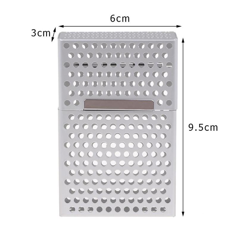 Magnetic Aluminum Alloy Hollow 20 Cigarette Holder Protector Card Case Cigar Cigarette Tobacco Holder Storage Case Pocket Box - ebowsos