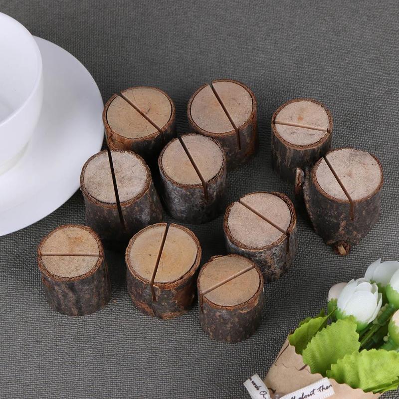 Mariage Wedding Decoration Table Menu Holder Wooden Place Name Card Support Stump Number Clip Stand Party Wedding Decoration - ebowsos