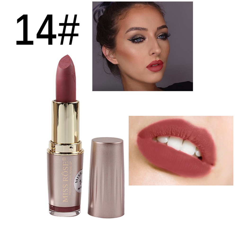 Matte Lipstick Cosmetics Makeup Waterproof Lips Moisturizing Easy To Wear Make up Lip Sticks Gloss Lipsticks - ebowsos