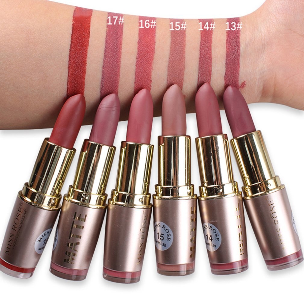 Matte Lipstick Cosmetics Makeup Waterproof Lips Moisturizing Easy To Wear Make up Lip Sticks Gloss Lipsticks - ebowsos