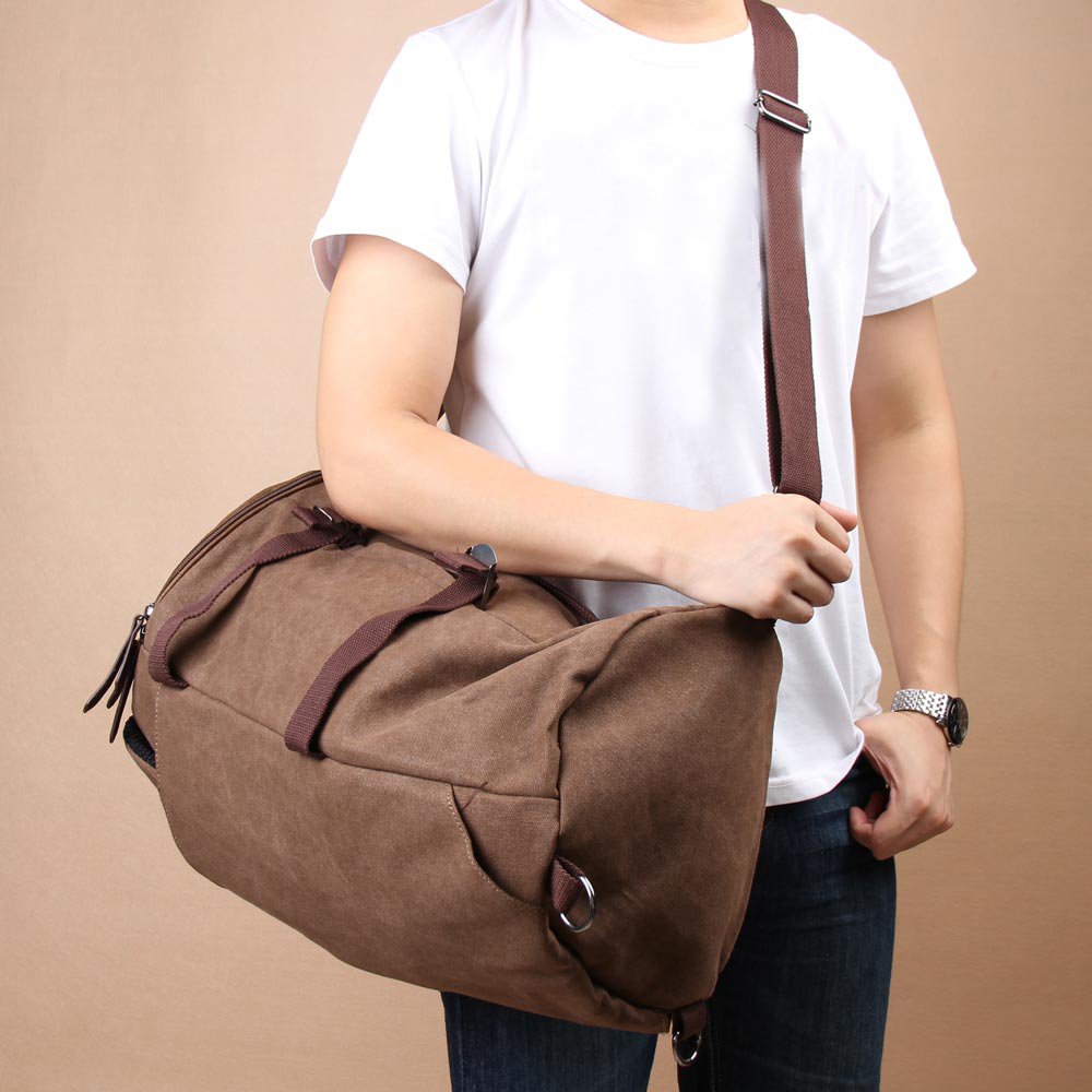 Men Canvas  Rucksack Laptop Shoulder  Duffle Bag - ebowsos