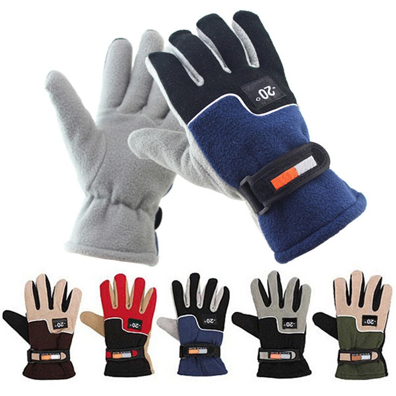 Men Cycling Gloves Cold-proof Winter Warm Fleece Thermal Full Finger Glove Motorcycle Snow Snowboard Skiing Gloves-ebowsos