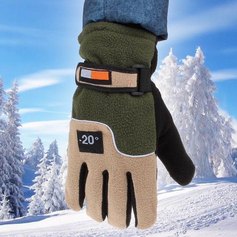 Men Cycling Gloves Cold-proof Winter Warm Fleece Thermal Full Finger Glove Motorcycle Snow Snowboard Skiing Gloves-ebowsos