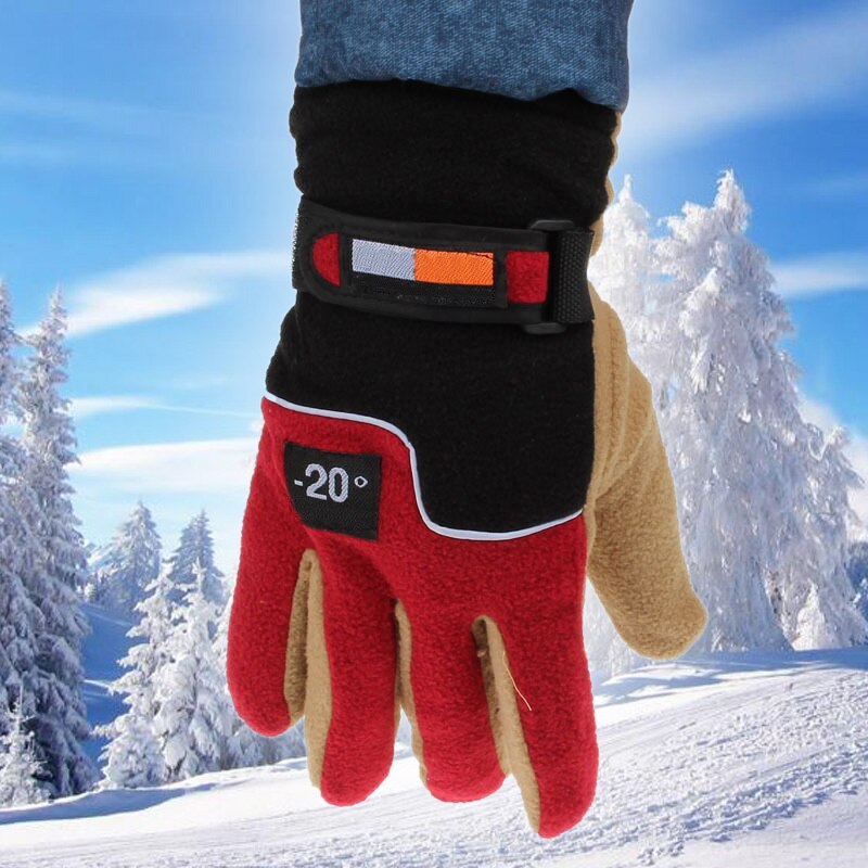 Men Cycling Gloves Cold-proof Winter Warm Fleece Thermal Full Finger Glove Motorcycle Snow Snowboard Skiing Gloves-ebowsos