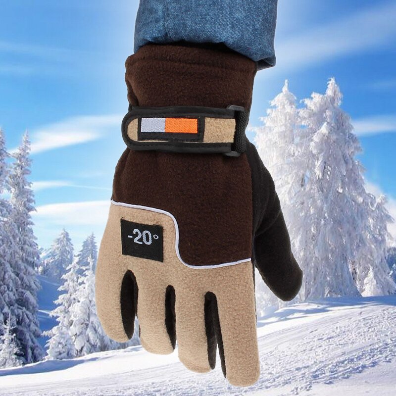 Men Cycling Gloves Cold-proof Winter Warm Fleece Thermal Full Finger Glove Motorcycle Snow Snowboard Skiing Gloves-ebowsos