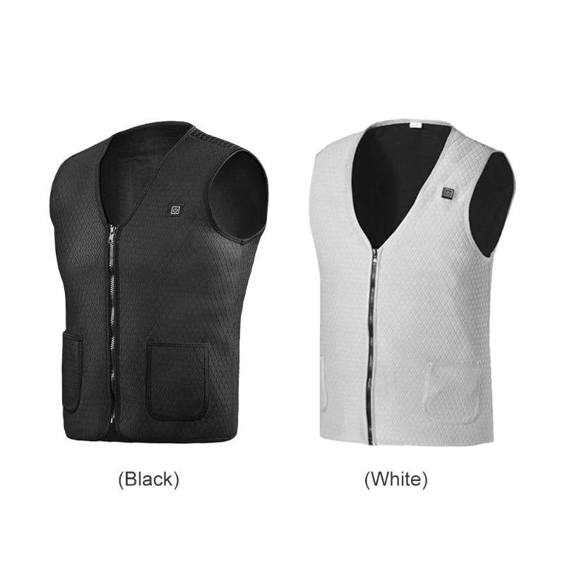 Men Women Heated Thermal Vest USB Electric Outdoor Infrared Heating Thermal Clothing Waistcoat Work Sports Heating Clothes-ebowsos