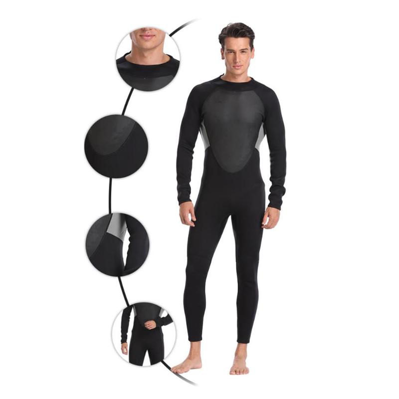 Men Women One-piece Wetsuit Long Sleeve 3mm Neoprene Scuba Diving Suit Snorkeling Surfing Swimwear-ebowsos