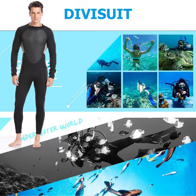 Men Women One-piece Wetsuit Long Sleeve 3mm Neoprene Scuba Diving Suit Snorkeling Surfing Swimwear-ebowsos