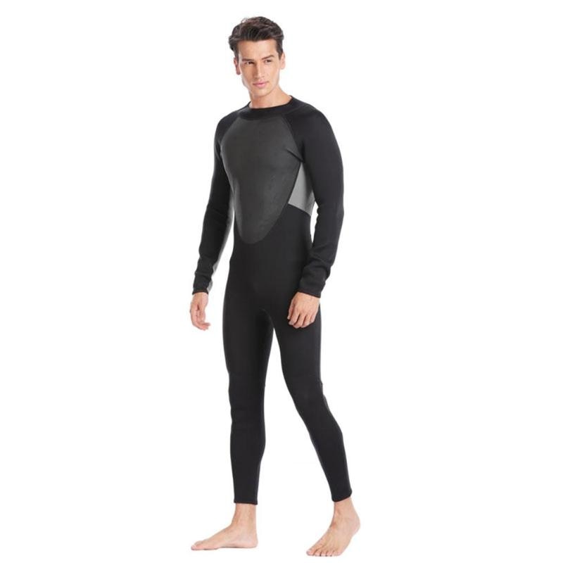 Men Women One-piece Wetsuit Long Sleeve 3mm Neoprene Scuba Diving Suit Snorkeling Surfing Swimwear-ebowsos