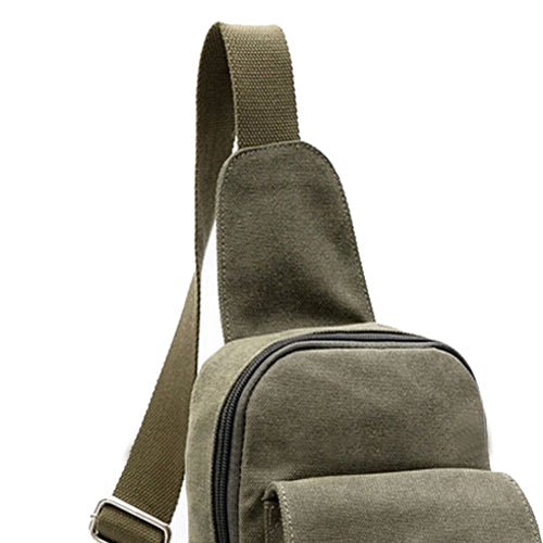Men's Casual Small Canvas Vintage Shoulder  Crossbody Bicycle Bag Messager bags-Army Green - ebowsos