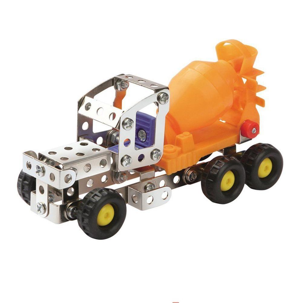 Metal DIY Kid Toy Assembly Model Kit Building Blocks Construction Vehicle For Kids Birthday Gift Car Collection-ebowsos