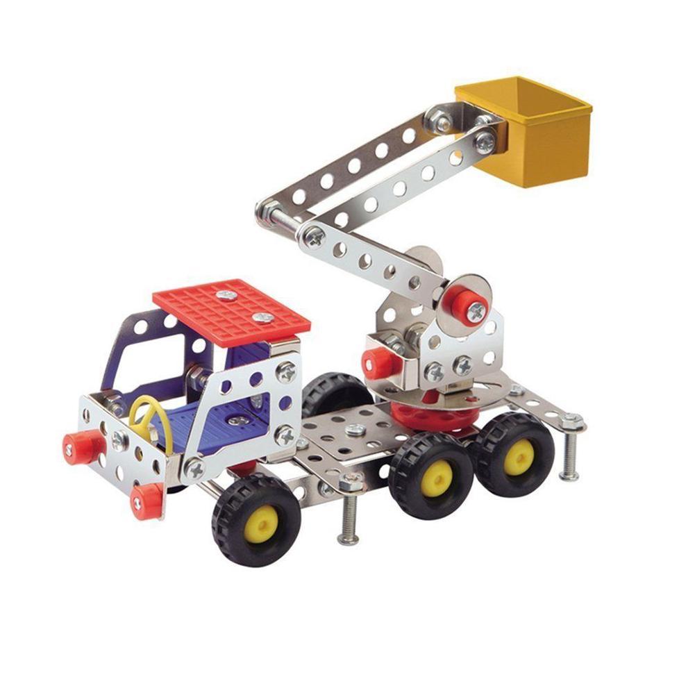 Metal DIY Kid Toy Assembly Model Kit Building Blocks Construction Vehicle For Kids Birthday Gift Car Collection-ebowsos