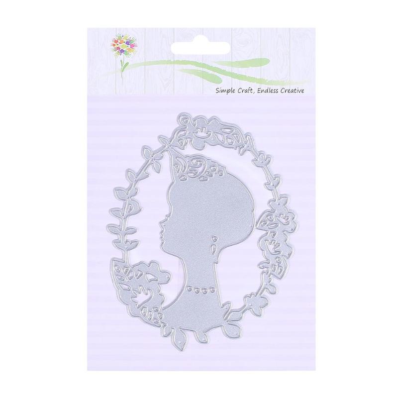 Metal DIY Wreath Woman Cutting Dies Stencils Scrapbook Card Making Craft - ebowsos