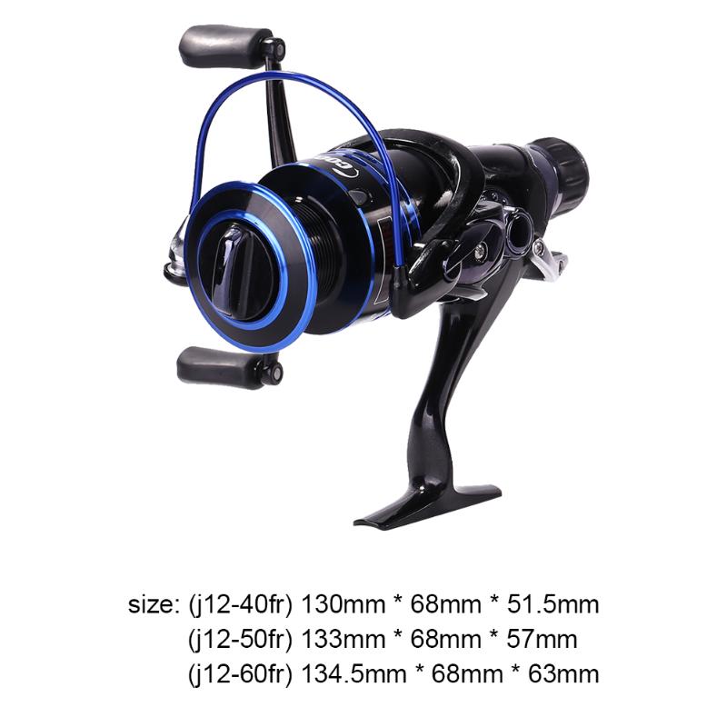 Metal Head 5.1:1 Front Rear Dual Brake System T-shaped Handles 9+1BB Spinning Fishing Reel Carp Fishing Angling Tackle Tools-ebowsos