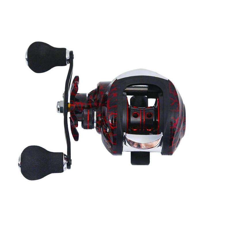 Metal Low Profile Baitcasting Fishing Reel 18+1 Bearing 7.1:1 Speed Ratio Casting Fish Reels Left Hand Fish Wheel Tackle-ebowsos