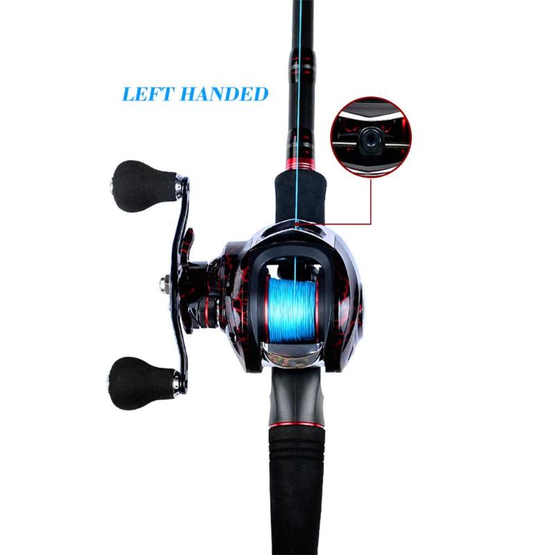 Metal Low Profile Baitcasting Fishing Reel 18+1 Bearing 7.1:1 Speed Ratio Casting Fish Reels Left Hand Fish Wheel Tackle-ebowsos