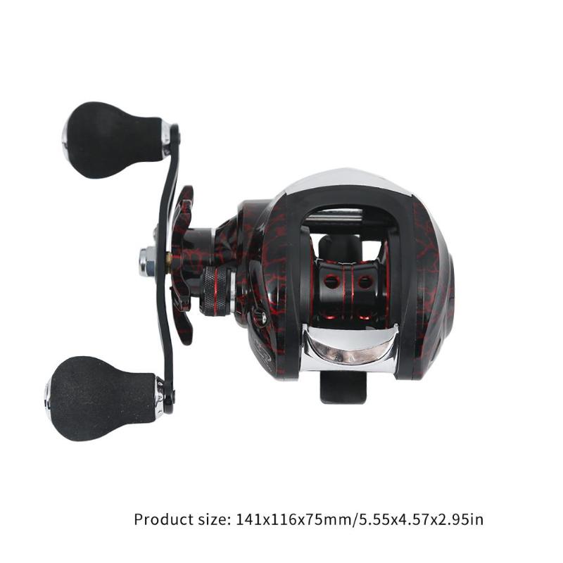 Metal Low Profile Baitcasting Fishing Reel 18+1 Bearing 7.1:1 Speed Ratio Casting Fish Reels Left Hand Fish Wheel Tackle-ebowsos