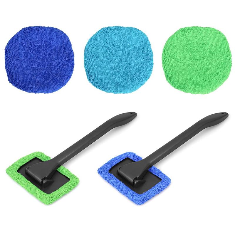 Microfiber Long Handle Car Window Cleaning Brush Windshield Cleaner - ebowsos