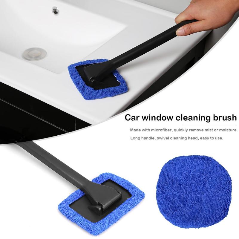 Microfiber Long Handle Car Window Cleaning Brush Windshield Cleaner - ebowsos