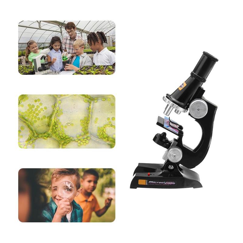 Microscope Kit Lab 100X 200X 450X Home School Science Educational Toy Gift Refined Biological Microscope for Kids Child - ebowsos