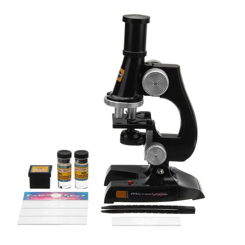 Microscope Kit Lab 100X 200X 450X Home School Science Educational Toy Gift Refined Biological Microscope for Kids Child - ebowsos