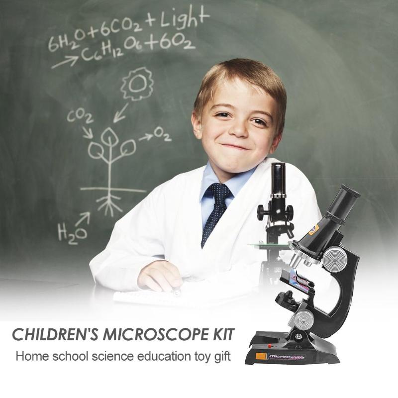 Microscope Kit Lab 100X 200X 450X Home School Science Educational Toy Gift Refined Biological Microscope for Kids Child - ebowsos