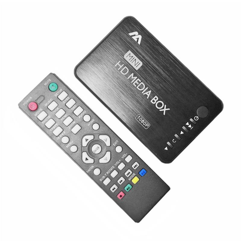 Mini Aluminum Blu-ray 3D Media Player 1080P Full HD VGA HDMI AV USB Optical Fiber Coaxial TV Video Box Remote Control Promotion - ebowsos